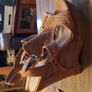 Women's GIANNI BINI WEDGE OPEN TOE SHOES 5" HIGH